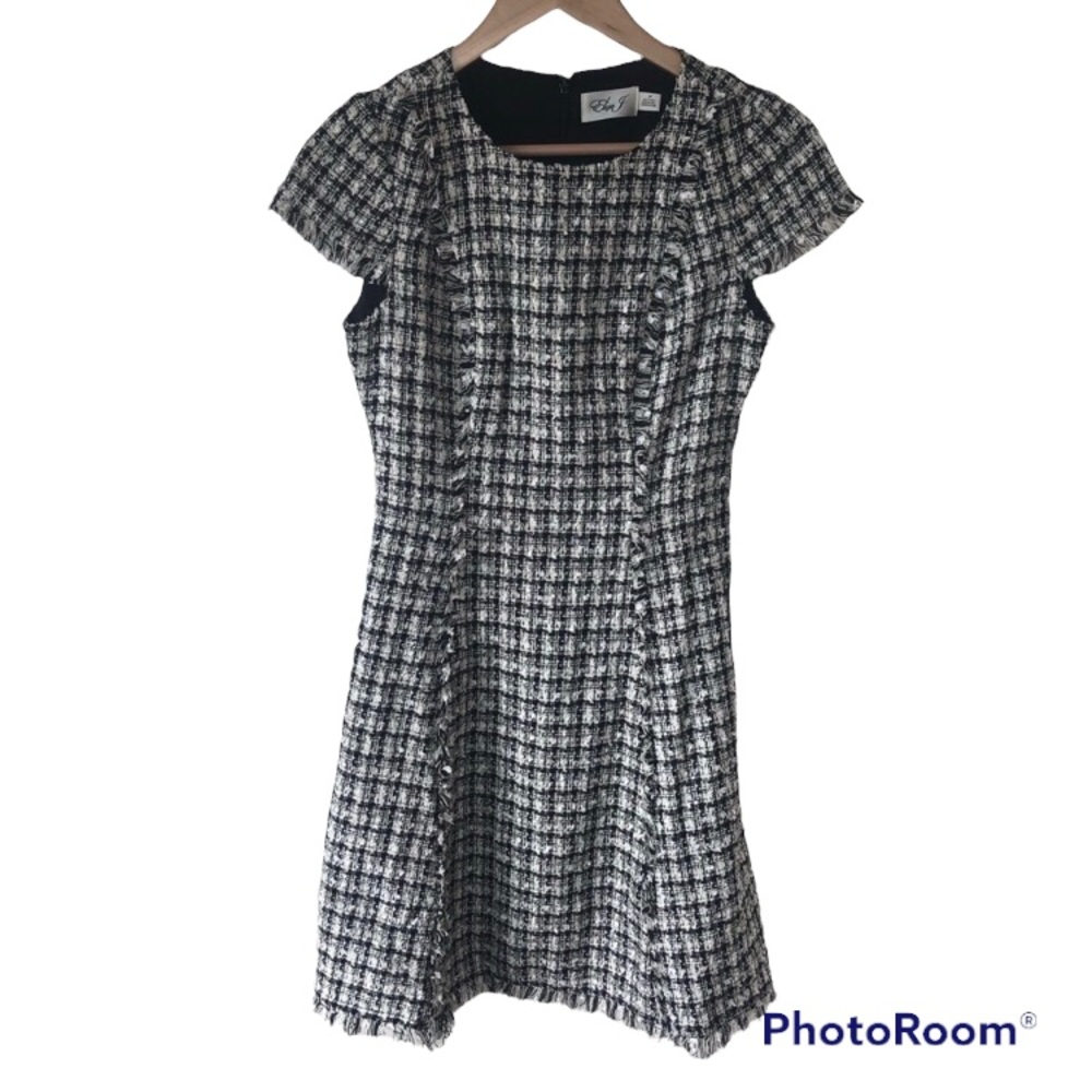 2xHP🎉NWT ELIZA J Black & White Tweed Dress